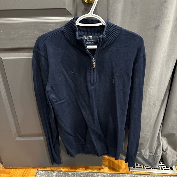 Quarter Zip Blue Navy Pull Over Ralph Lauren - Picture 1 of 2